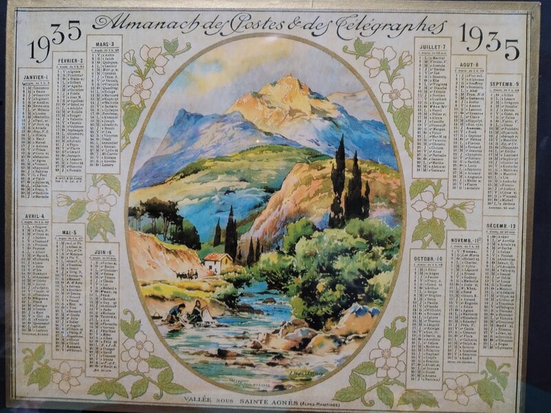 Tablou calendar Almanach des postes & des Telegraphes, an 1935