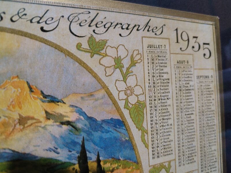 Tablou calendar Almanach des postes & des Telegraphes, an 1935